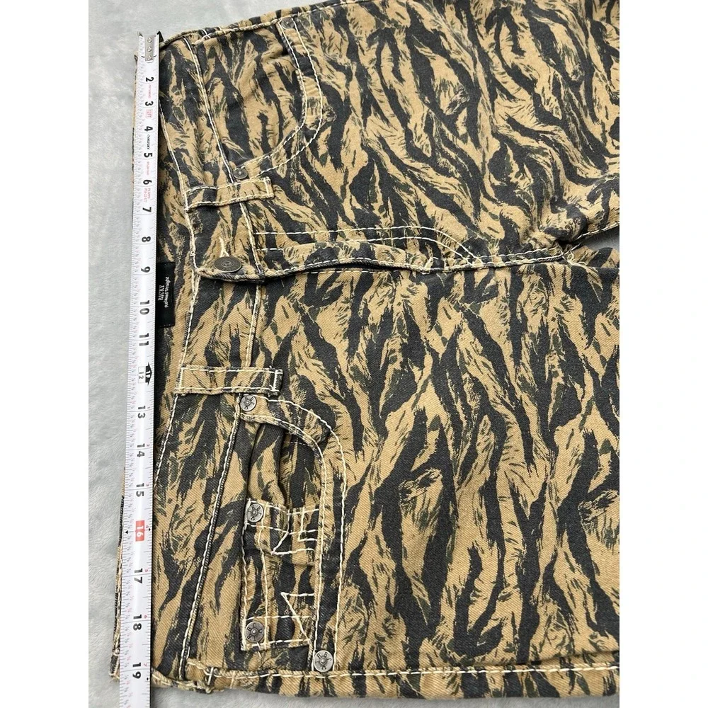 True Religion Ricky Twill Denim Jeans Mens 38x33 Camo Relaxed Straight Pants